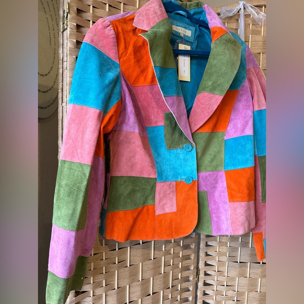 NWT SORBE Suede Patchwork Blazer Jacket ~
Size S;… - image 3